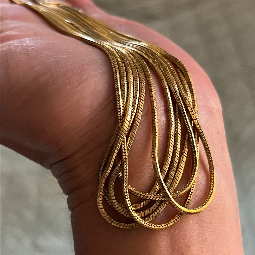Authentic Vintage GIVENCHY Gold Multi-Chain Collar Necklace - Picture 5 of 17